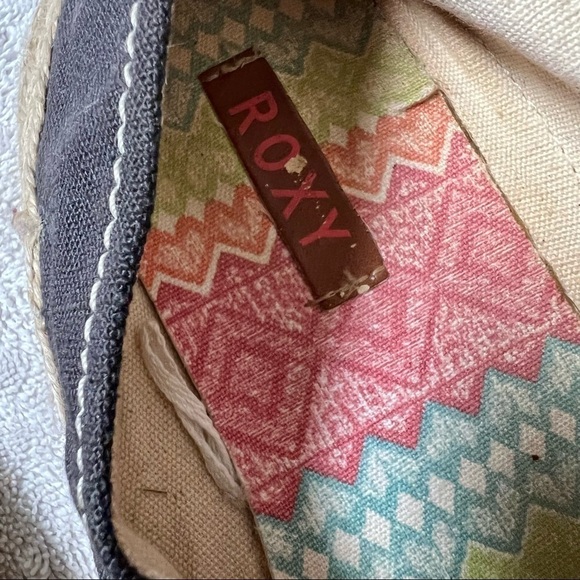 ROXY Redondo Jute espadrilles Slip On Shoes charcoal canvas womens size 7 - Picture 11 of 11